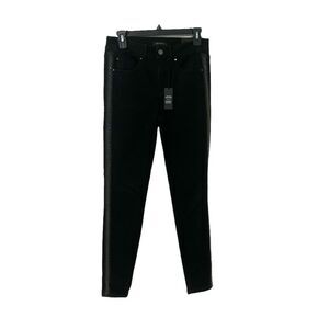 Ann Taylor The Skinny Black Jeans With Beaded Band Size 2